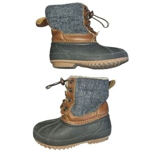 Cat & Jack Brown and Gray Duck Boots Size 7/8